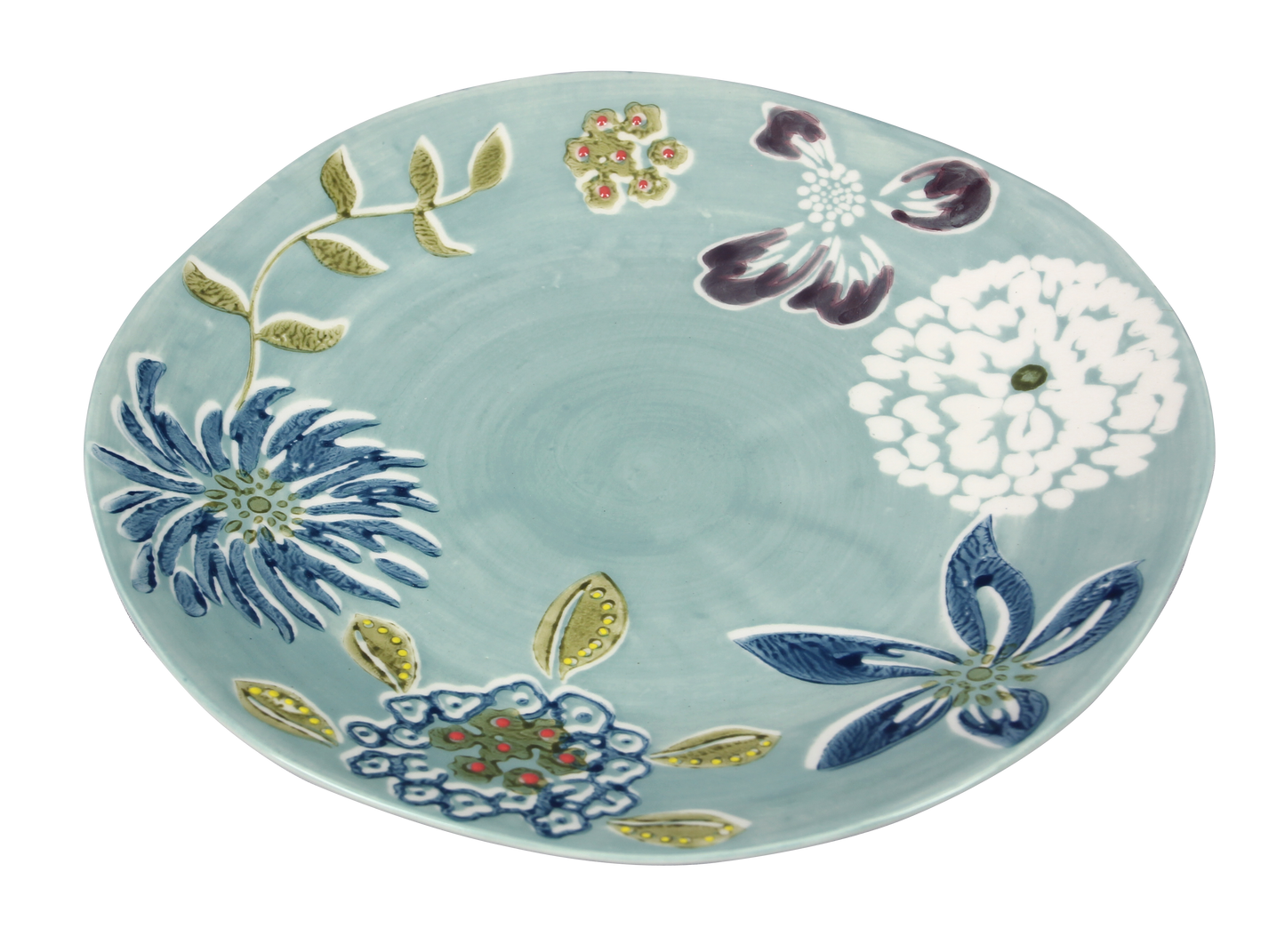 Floral Stoneware Plate 8.5"
