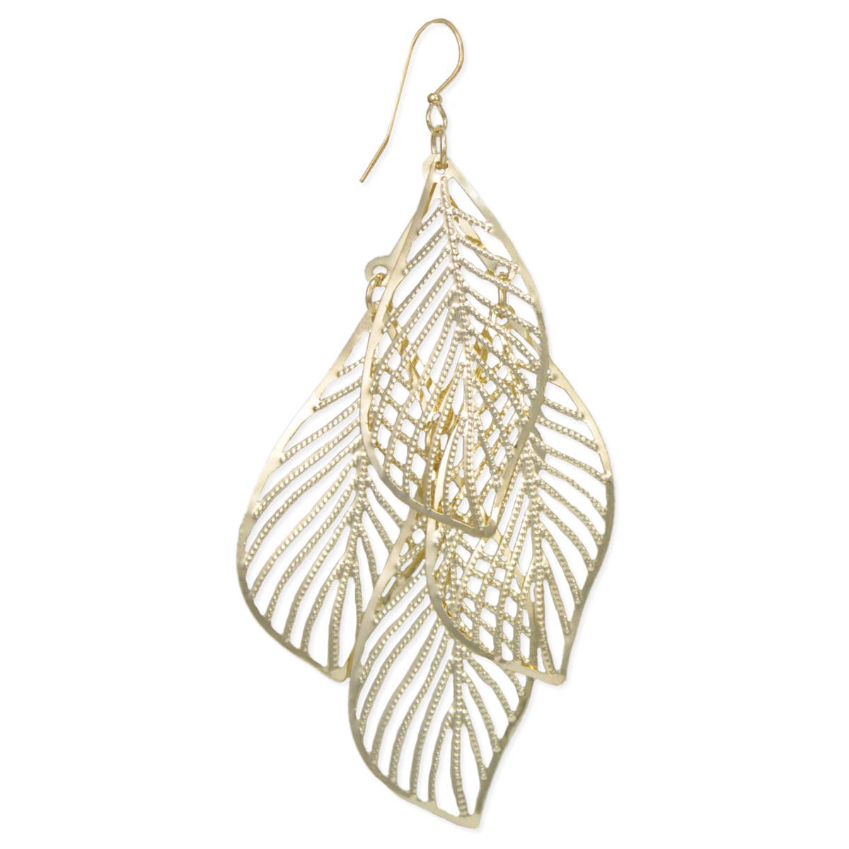 Falling Leaves Gold Cascade Earrings