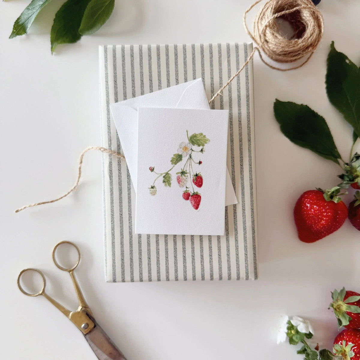 Strawberry mini notecard