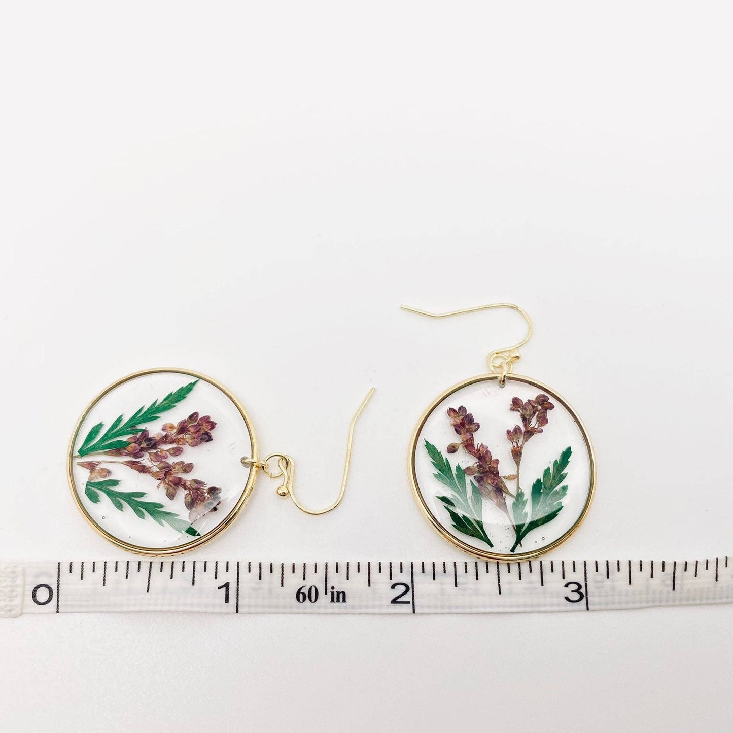 Persicaria Orientalis Pressed Dried Flower Earrings