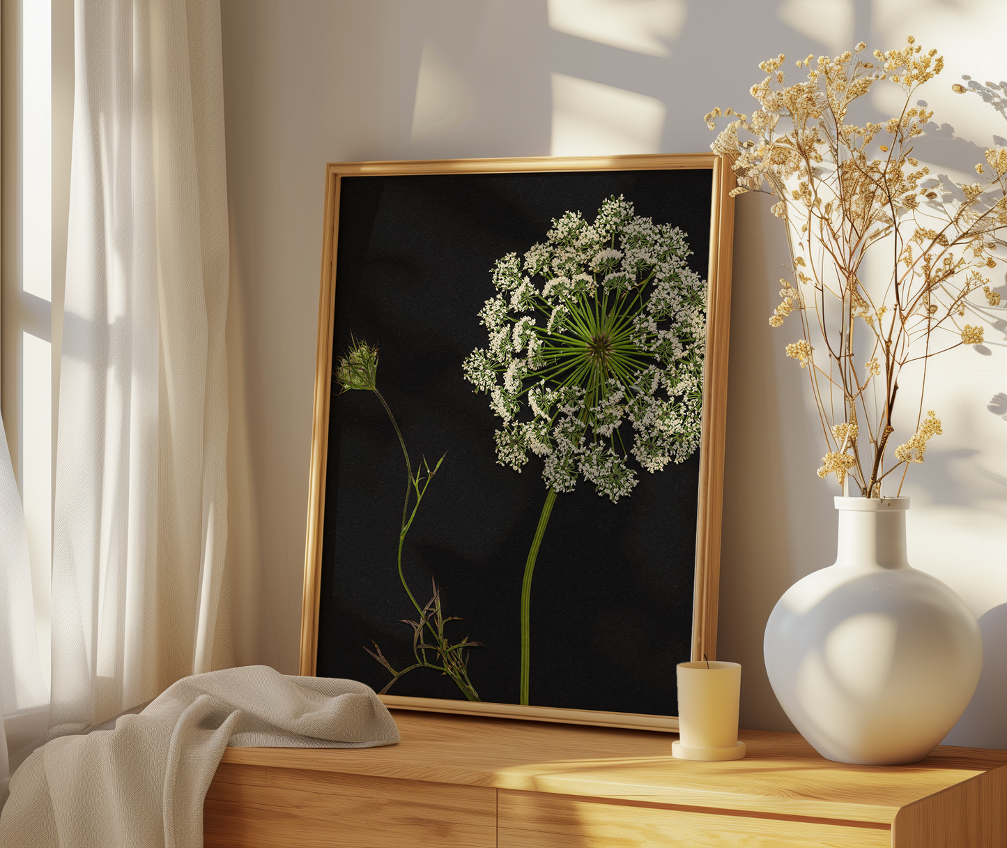 Pressed Flower Art Print - Queen Anne's Lace