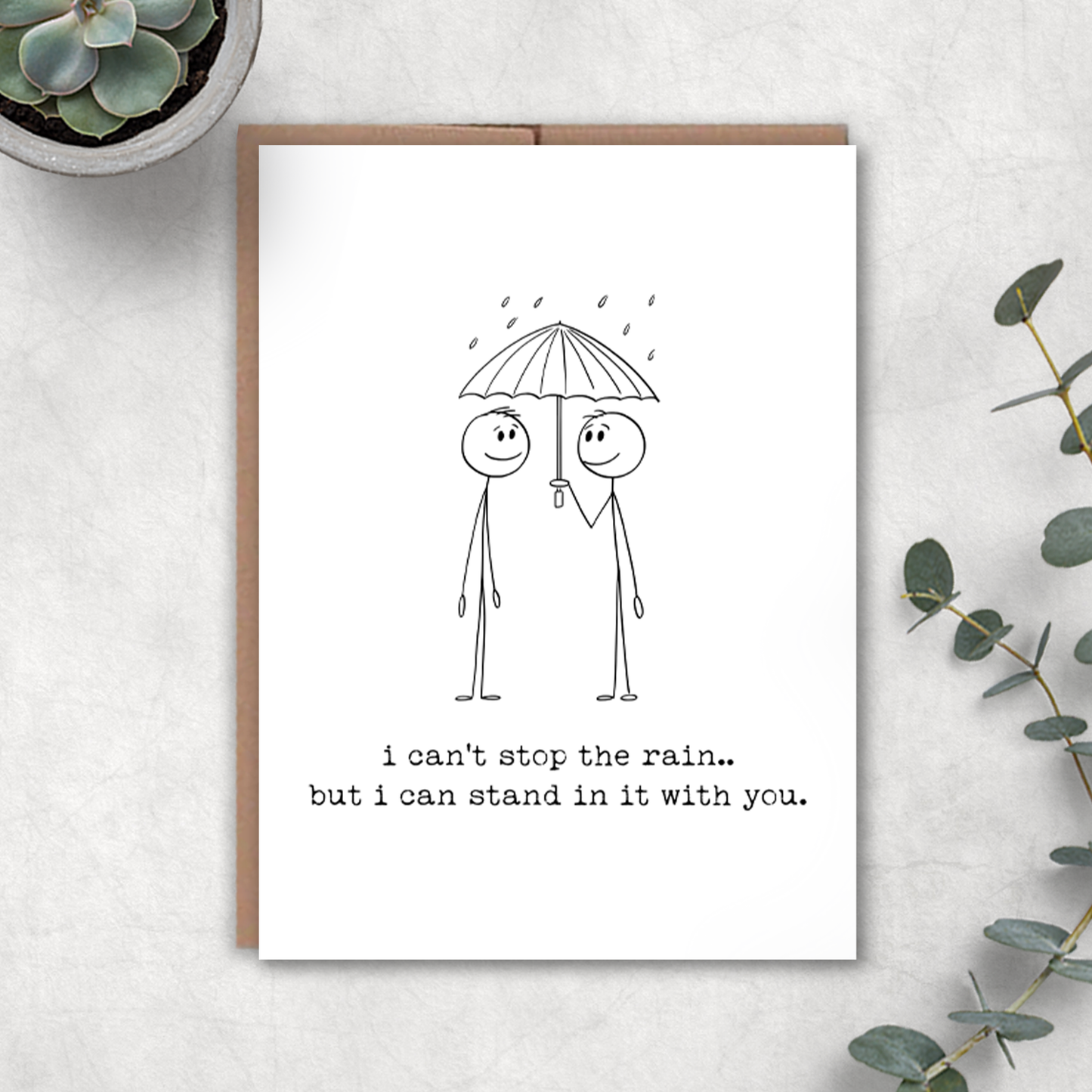 Can't Stop Rain sympathy card