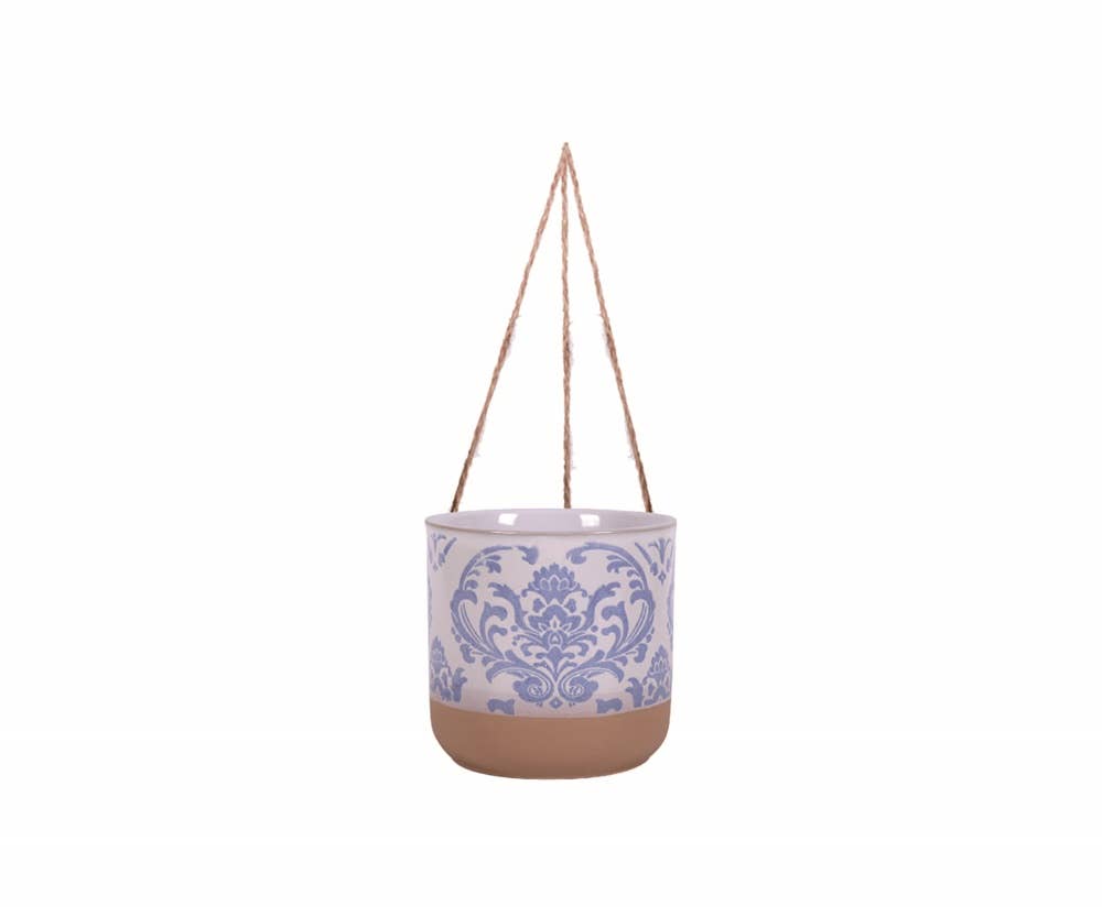 5.25" Blue Hanging Chantel Flower Pot