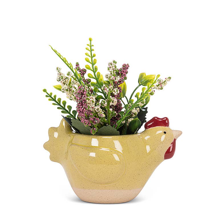 Yellow Chicken Planter 5"