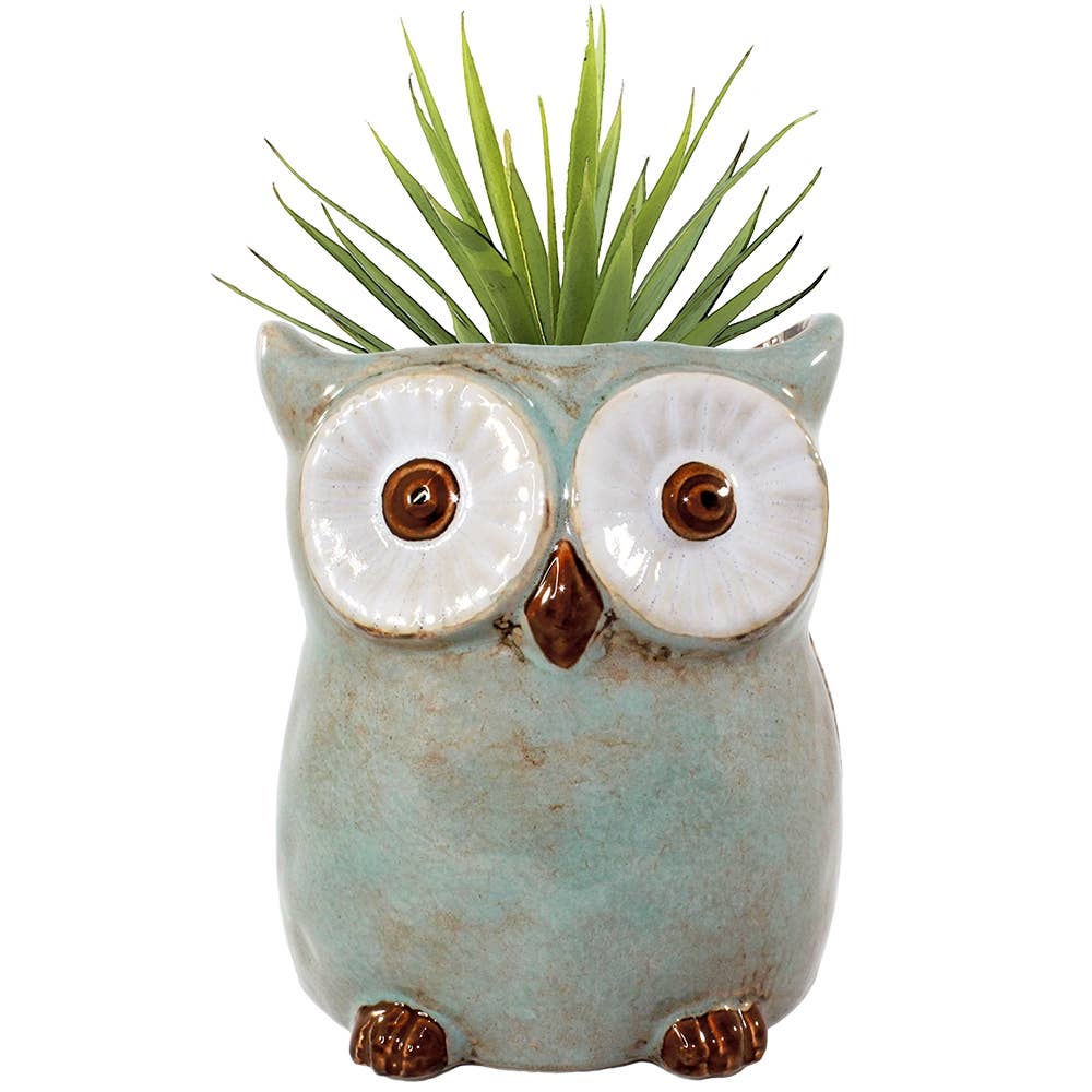 Ceramic Owl Vase Or Planter.