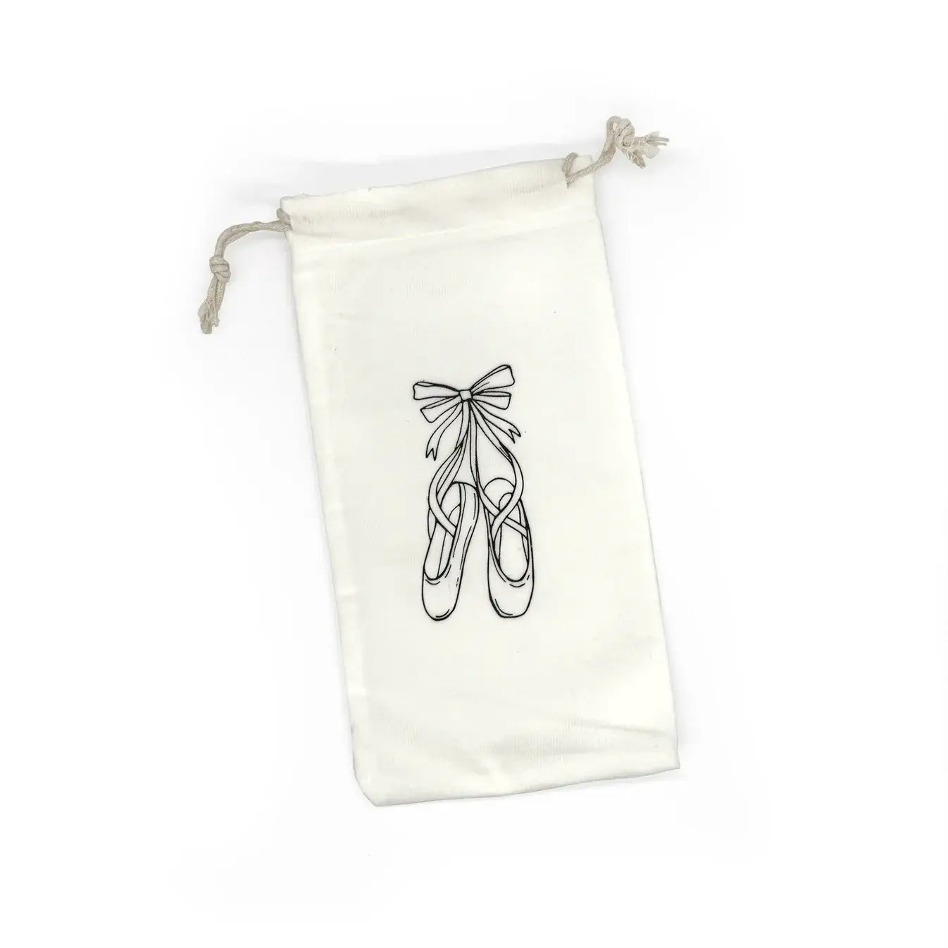 Ballet Dance Soft Drawstring Bag with Pointe Shoe Print