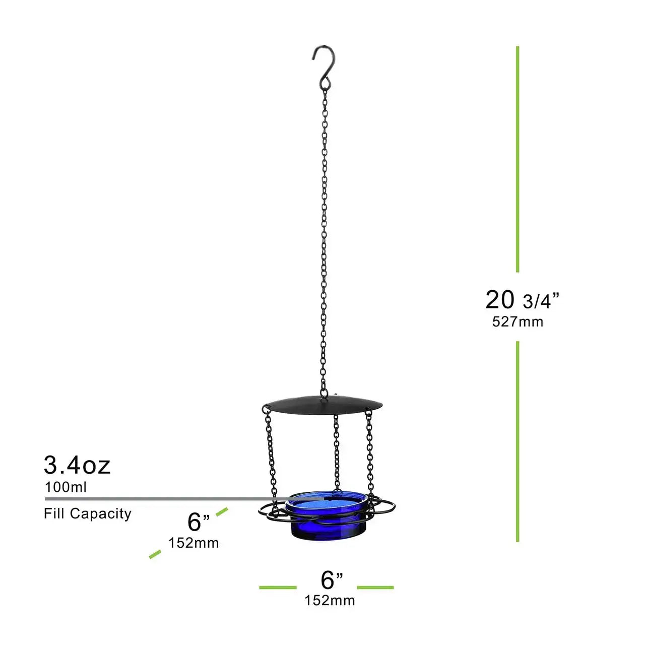 Mosaic Birds Floral Bird Feeder Cobalt