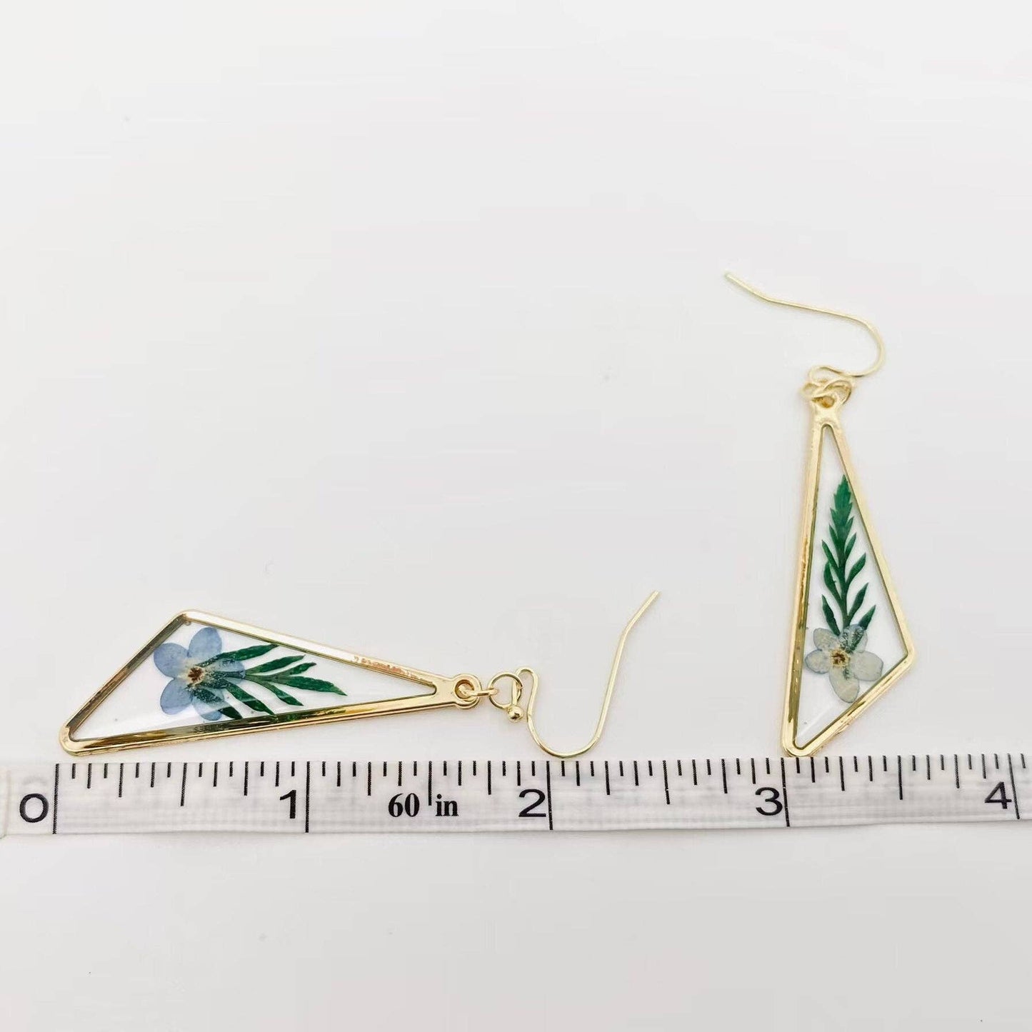 Dried Flower Myosotis Sylvatica Pressed Plant Earrings