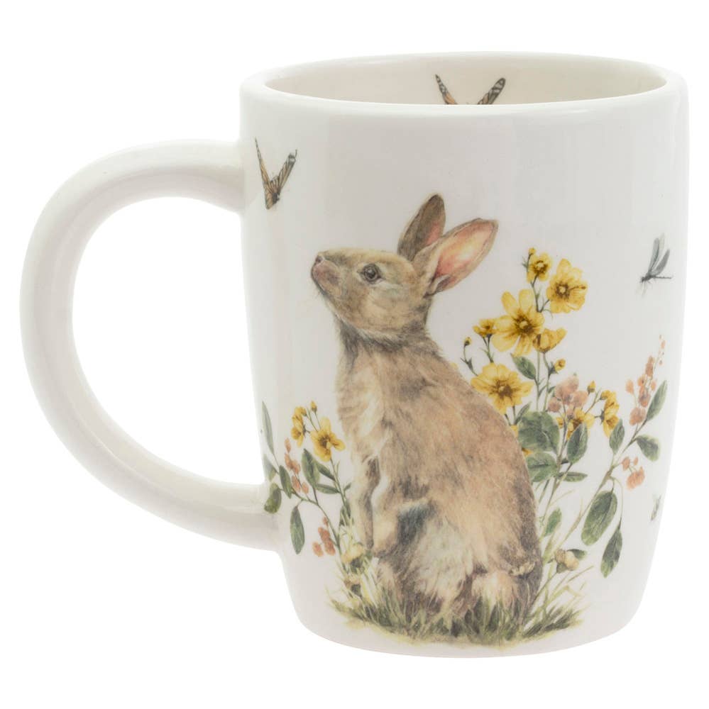 14 oz. Garden Rabbit Ceramic Mug Easter