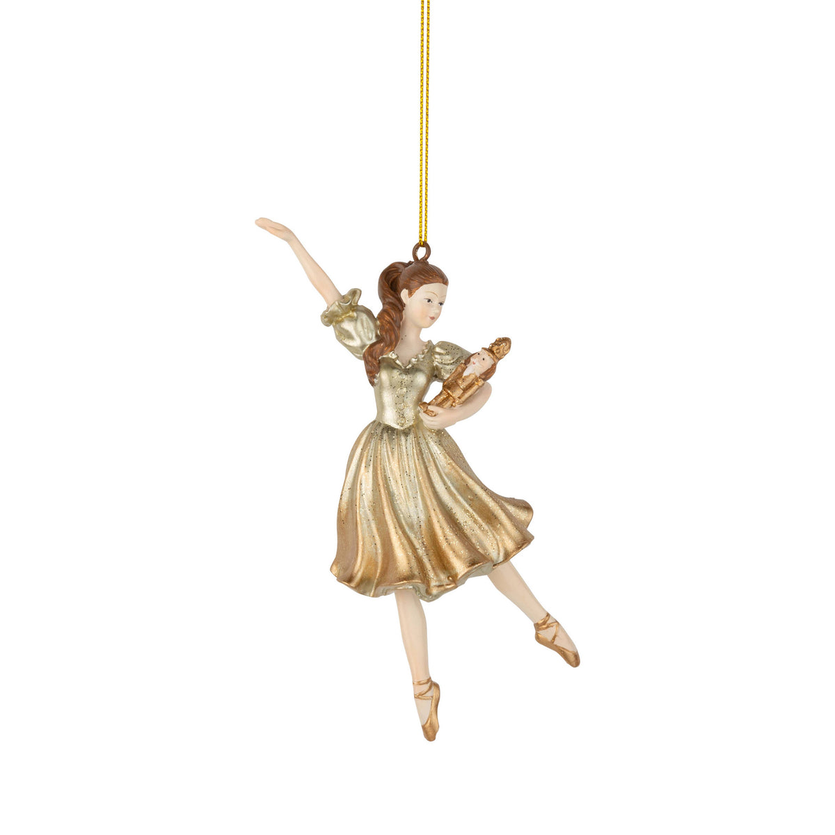 Gold/cream painted resin gold Clara ballerina