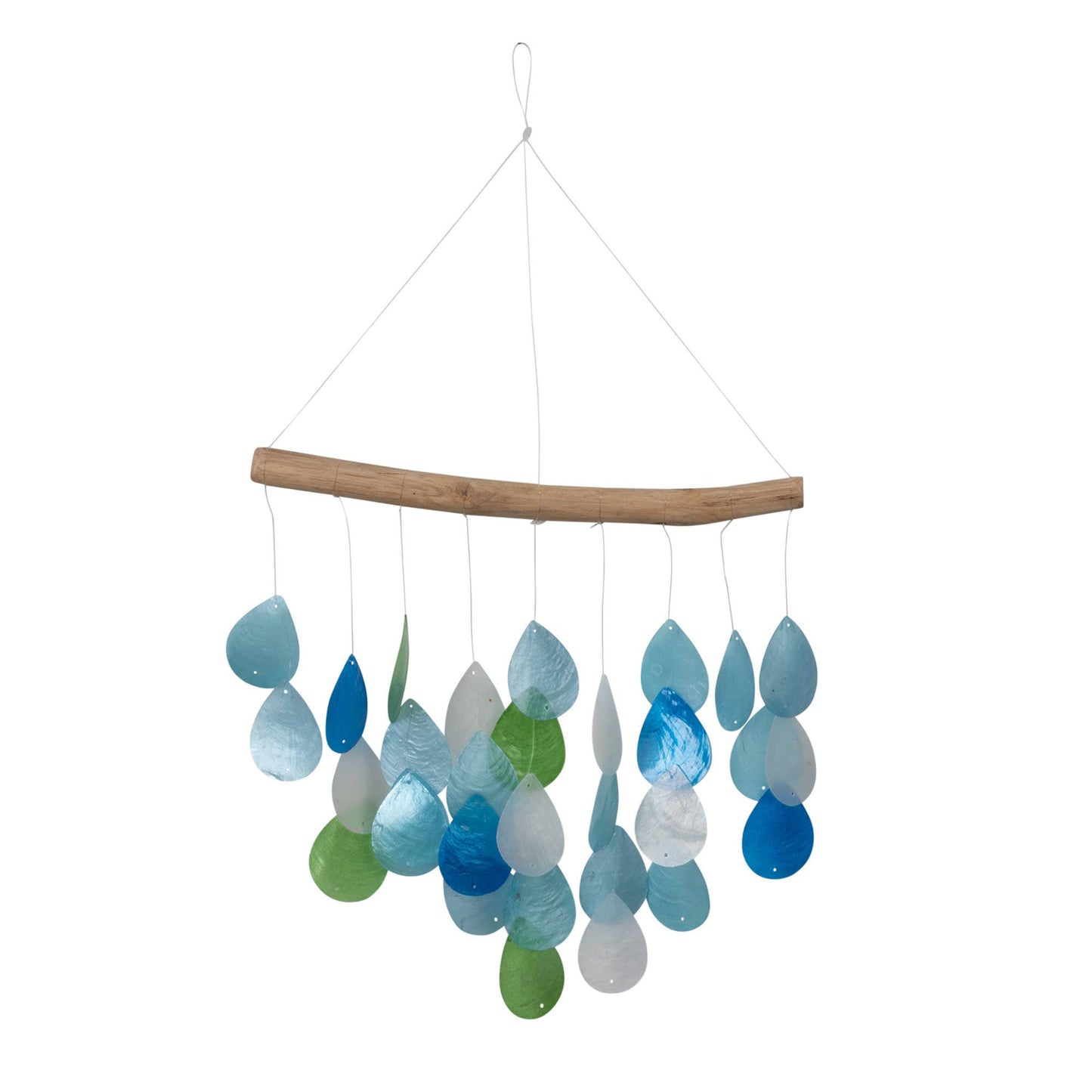 AQUA CAPIZ SHELL CHIMES