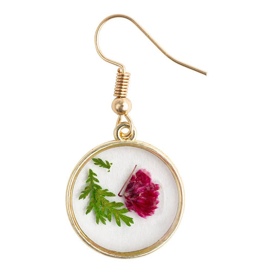 DRIED FLOWERS ROUND EARRINGS