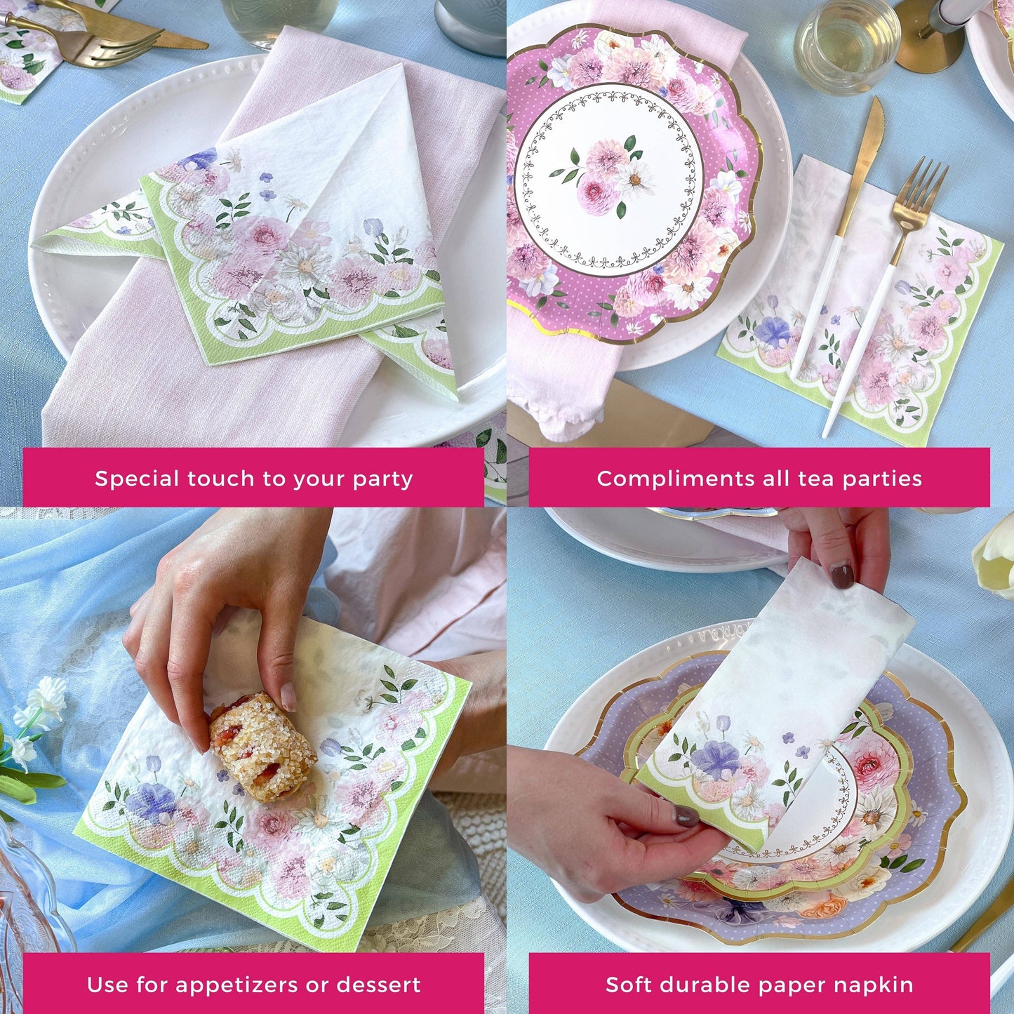 Tea Time Party 2 Ply Paper Napkins (Set of 30)