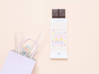 Congratulations Card & Premium Sea Salt Caramel Dark Chocolate Bar