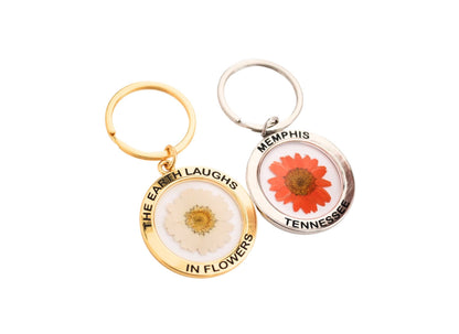 Mount Vernon, WA Pressed Flower Keychain