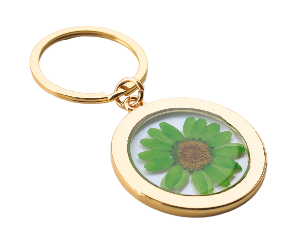 Mount Vernon, WA Pressed Flower Keychain