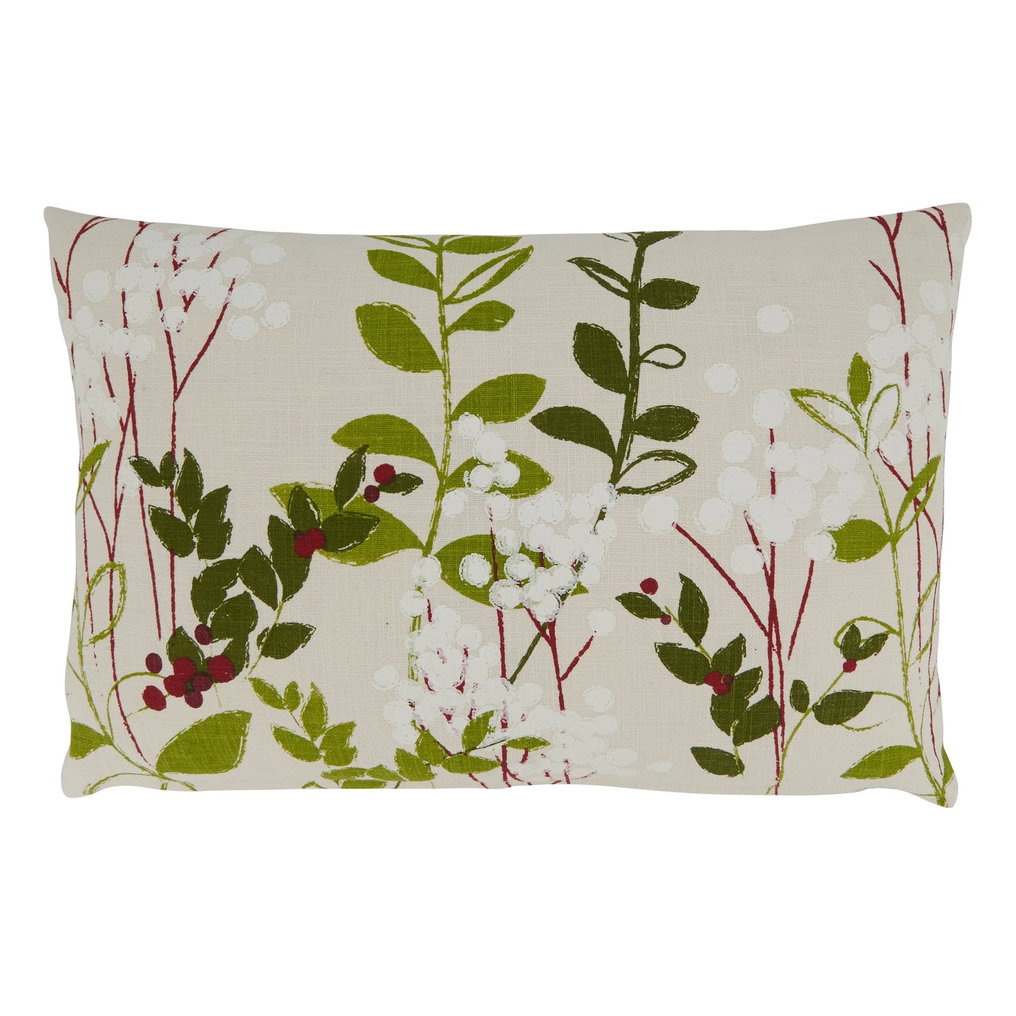 Botanical Throw Pillow With Holiday Design