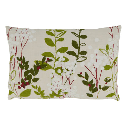 Botanical Throw Pillow With Holiday Design