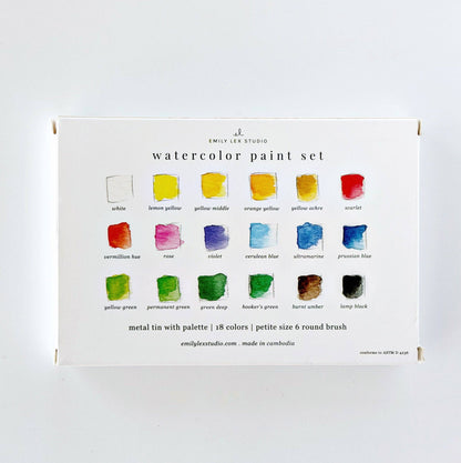 Watercolor Paint Set 18 Colors w/ Brush