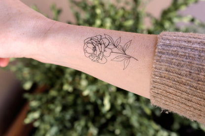 Peony Temporary Tattoos