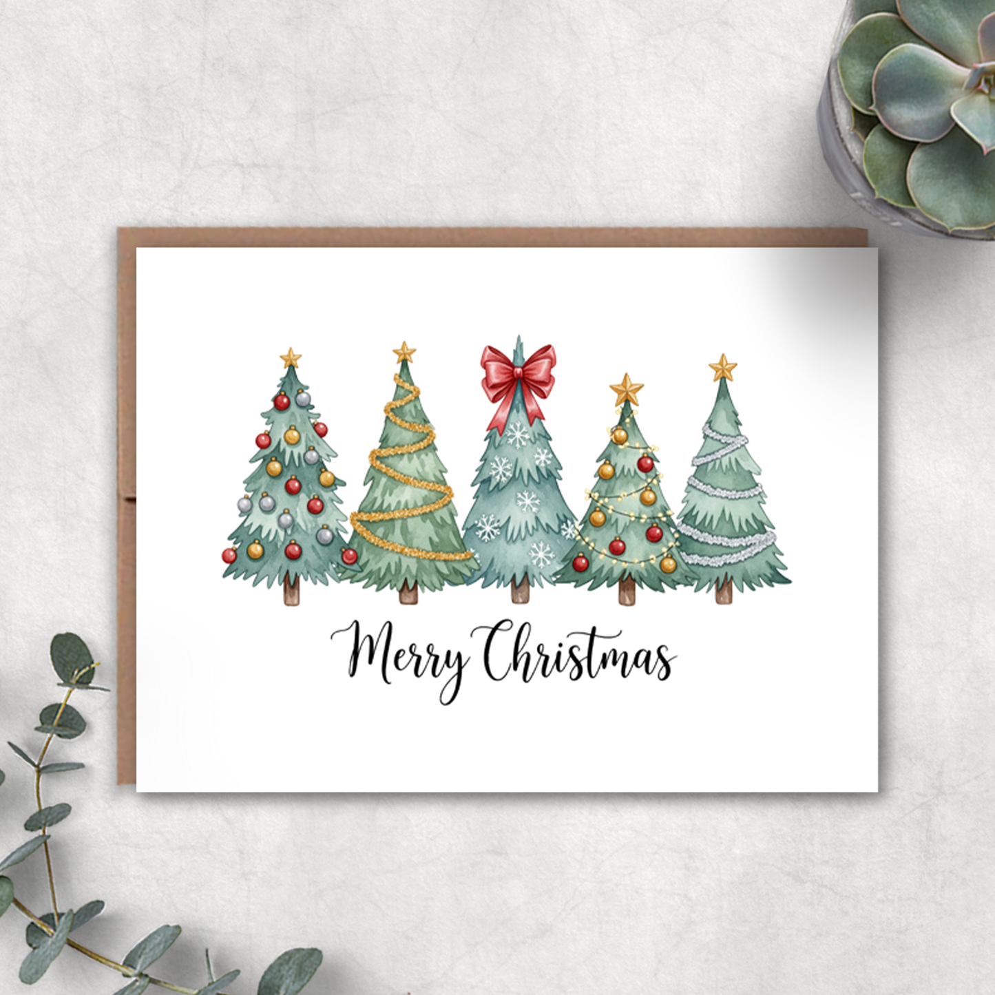 Merry Christmas Trees Card
