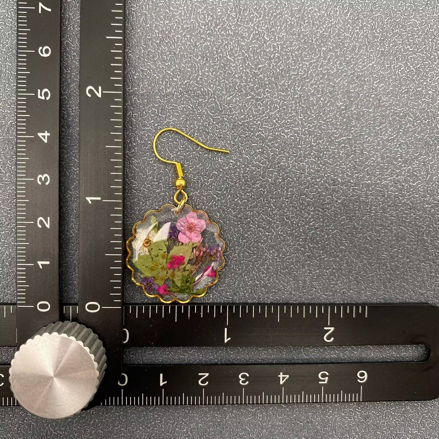 Pressed Dried Flower Dangle Earrings - PDF
