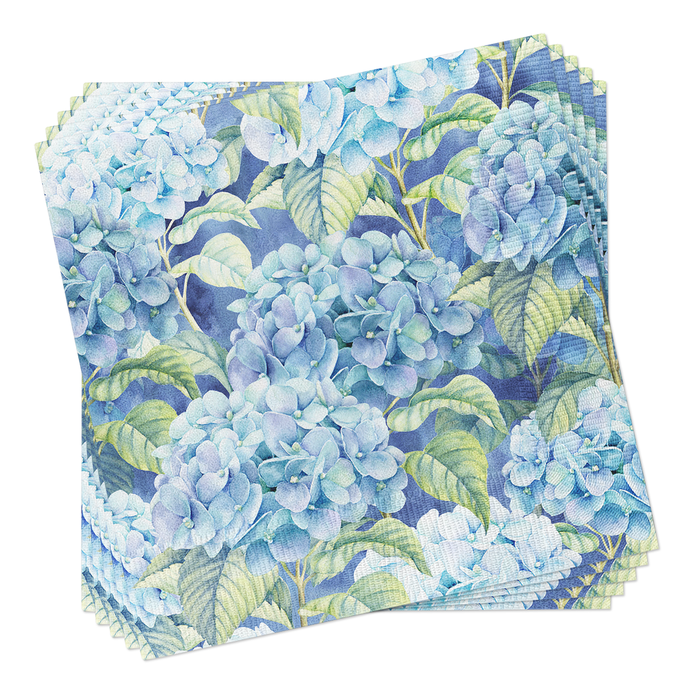Blue Hydrangea Floral Paper Napkins