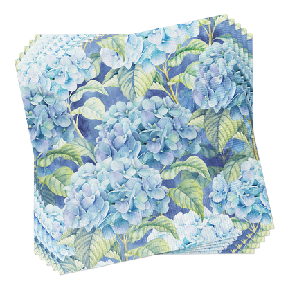 Blue Hydrangea Floral Paper Napkins