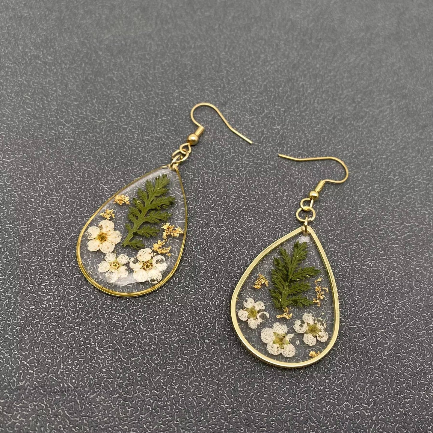 Dried Flowers Floral Drop Dangle Earrings