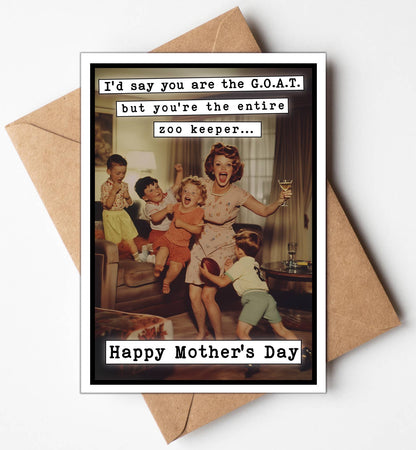 I'd Say You're the Goat Funny Mothers Day Cards