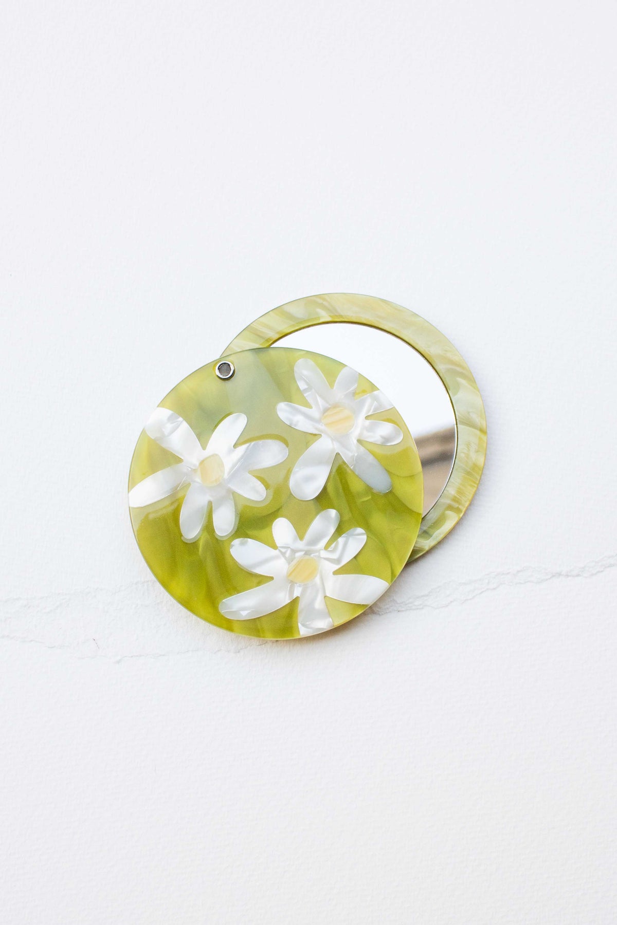 Eco Acetate Daisy Compact Mirror