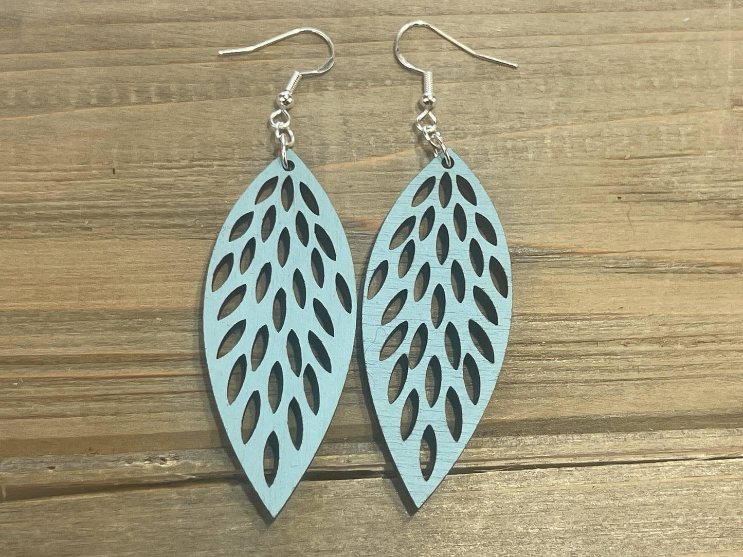 Wooden Feather Lightweight Earrings