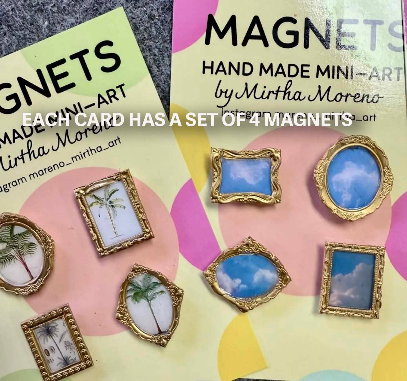 Floral Theme Magnets Set of 4 