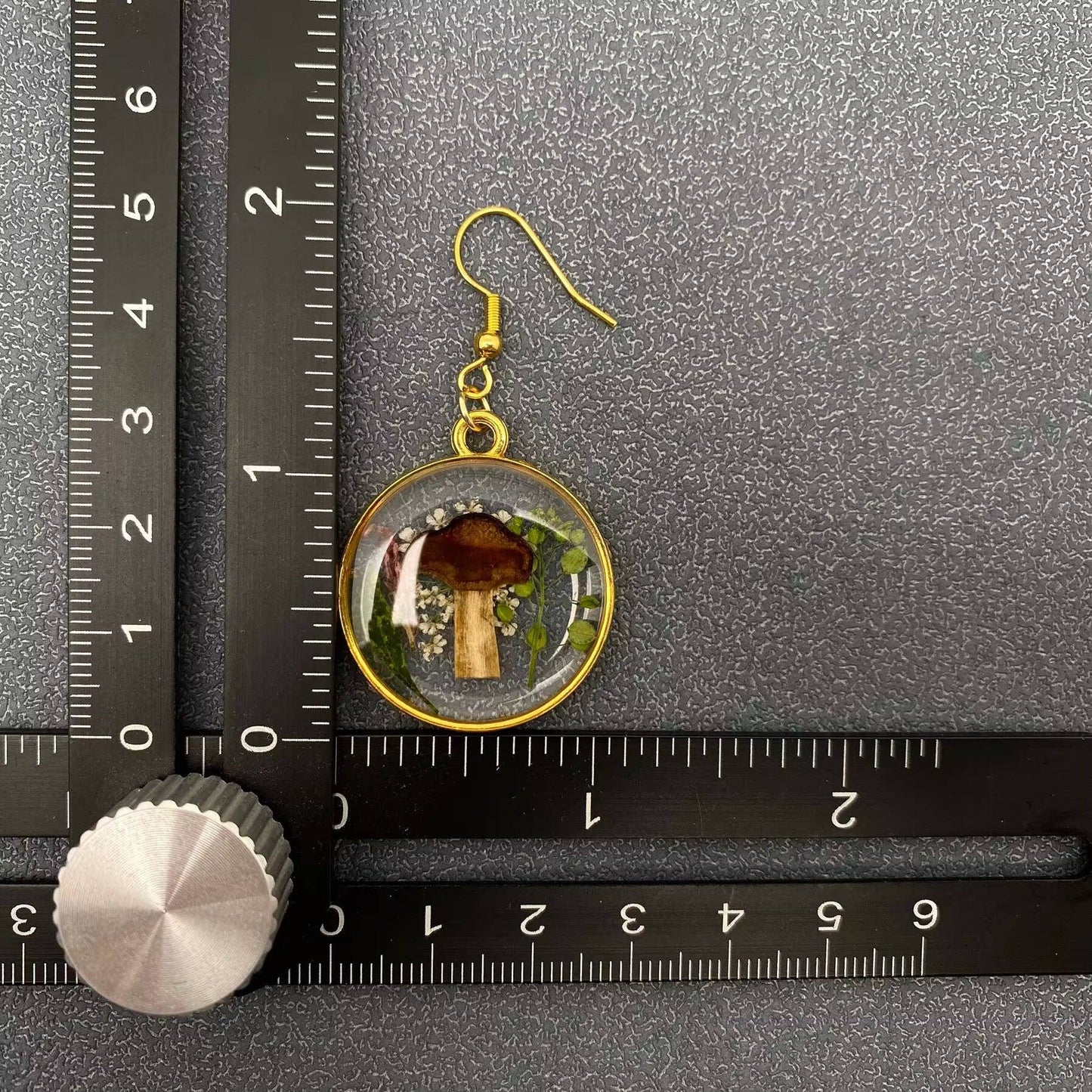 Dried Flowers & Mushroom Dangle Earrings