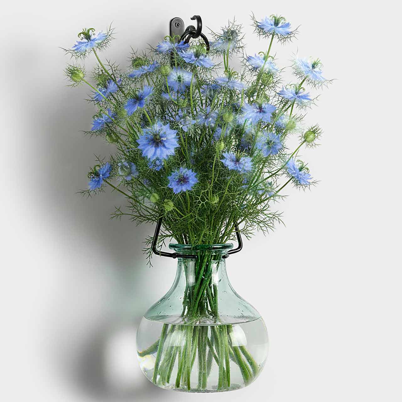 20" Gourd Glass Vase & Metal Hanger