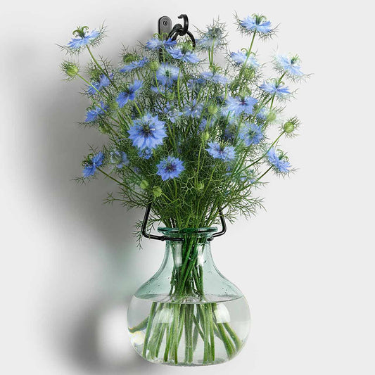 20" Gourd Glass Vase & Metal Hanger