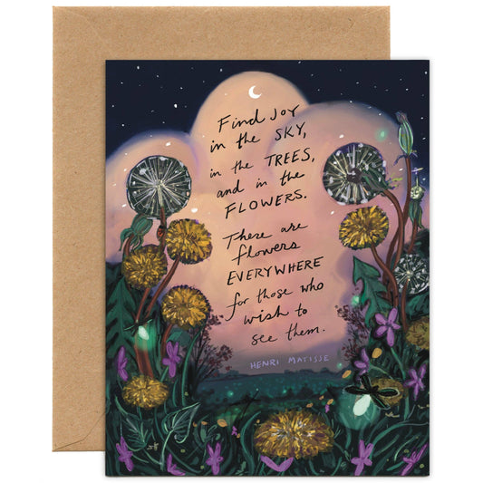 "Find Joy in the Sky" Henri Matisse Quote Card — Everyday Card
