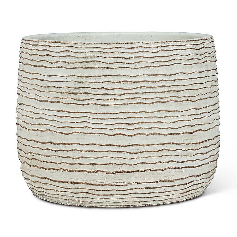 Large White Wavy Ripple Planter