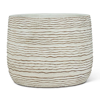 Large White Wavy Ripple Planter