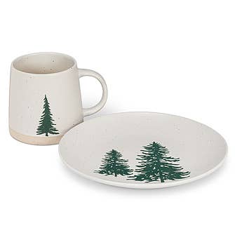 Wide Base Mug with Single Tree-3.5"H(14oz)