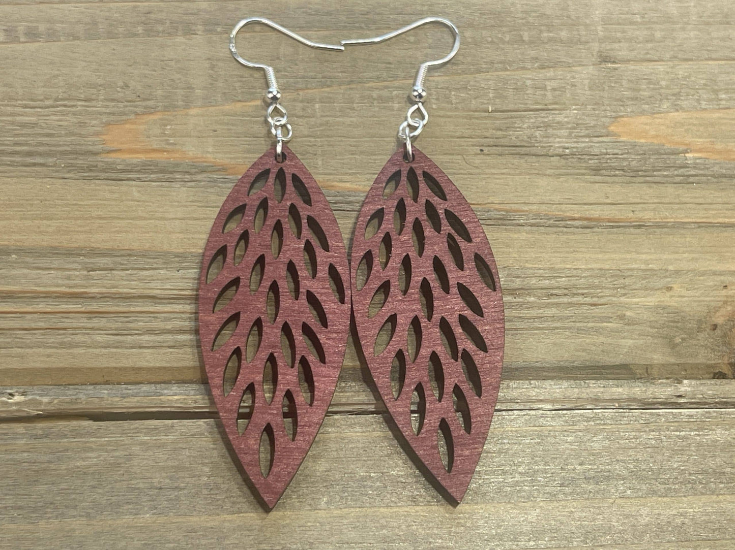 Wooden Feather Lightweight Earrings