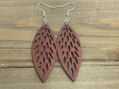 Wooden Feather Lightweight Earrings