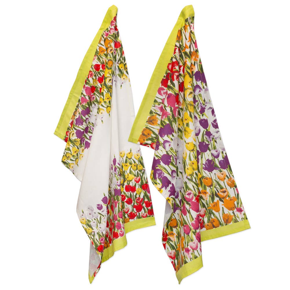 Tulipfield Cotton Tea Towels Set of 2 Spring