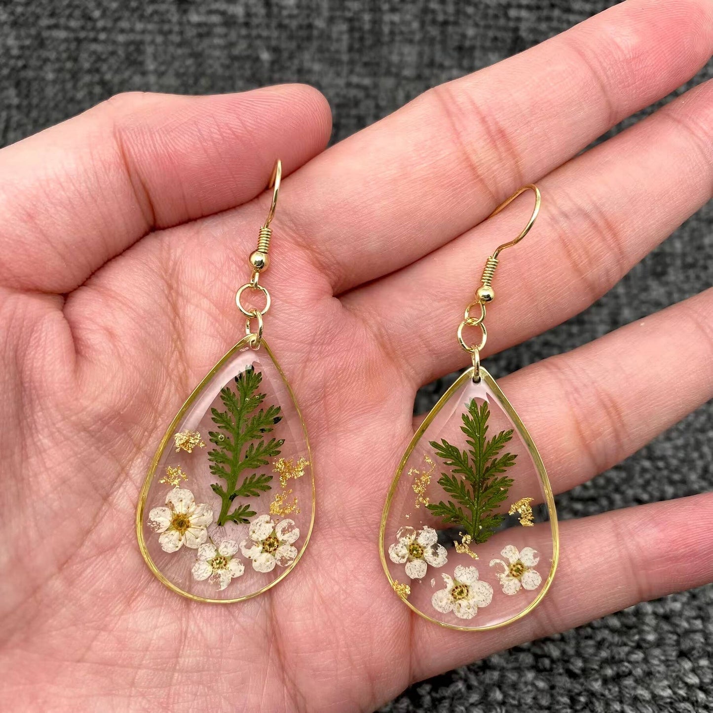 Dried Flowers Floral Drop Dangle Earrings