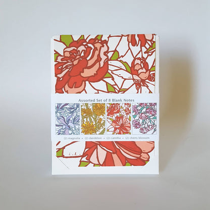 Assorted Flower Blank Note Card Set of 8 / Fine Art Greeting Cards