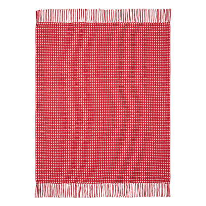 Gallen Red White Woven Throw 50x60