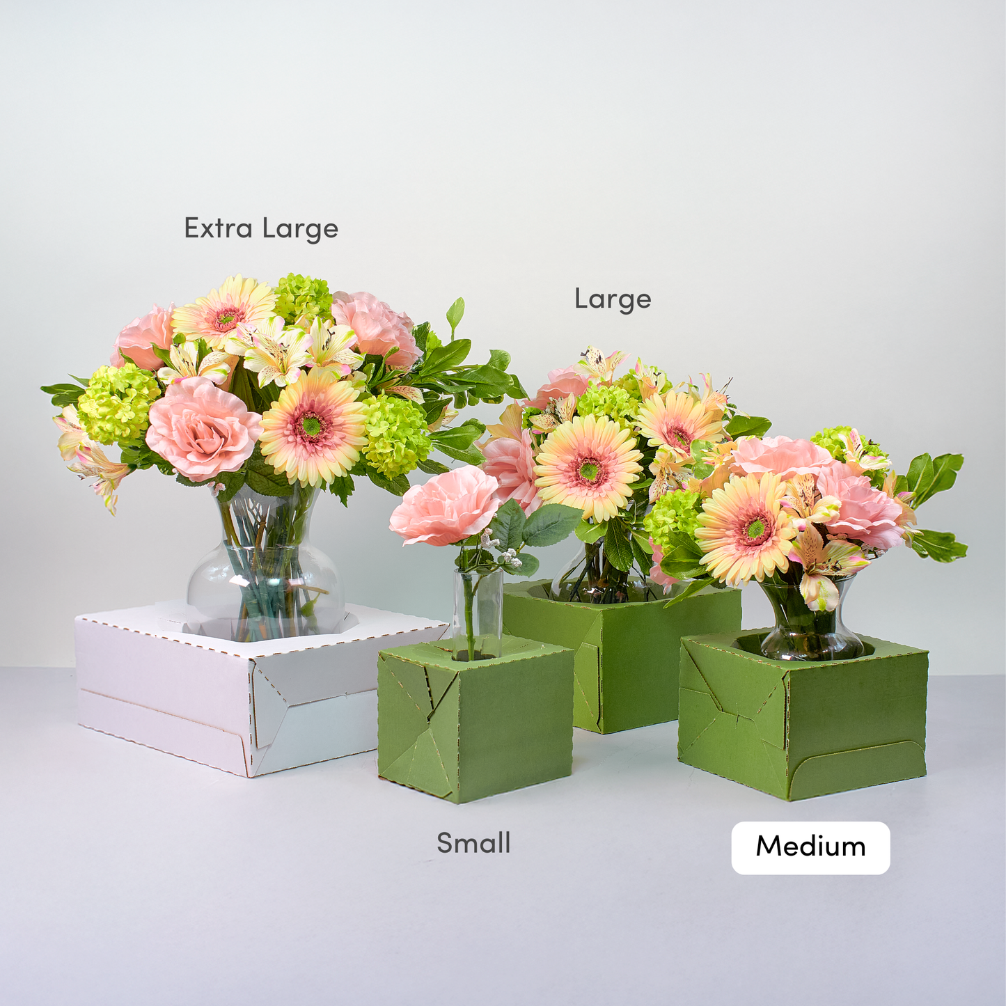 50PK - 6.5"L Pop Up Floral Delivery Box for Vase Transport