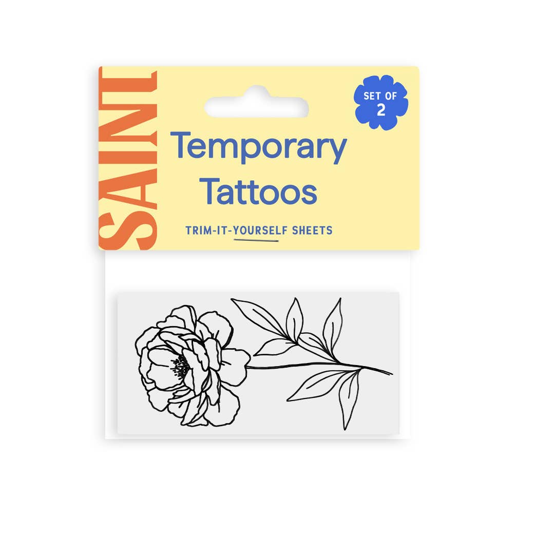 Peony Temporary Tattoos