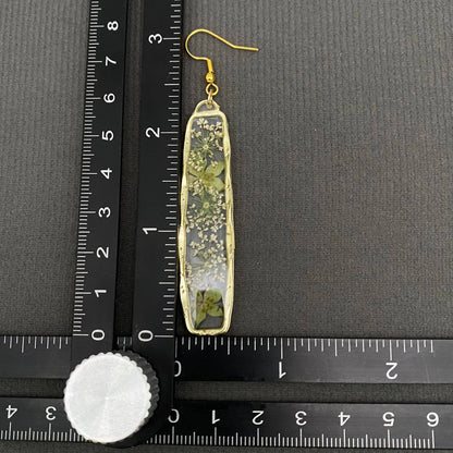 Queen Anne's Lace Dried Flowers Dangle Earrings