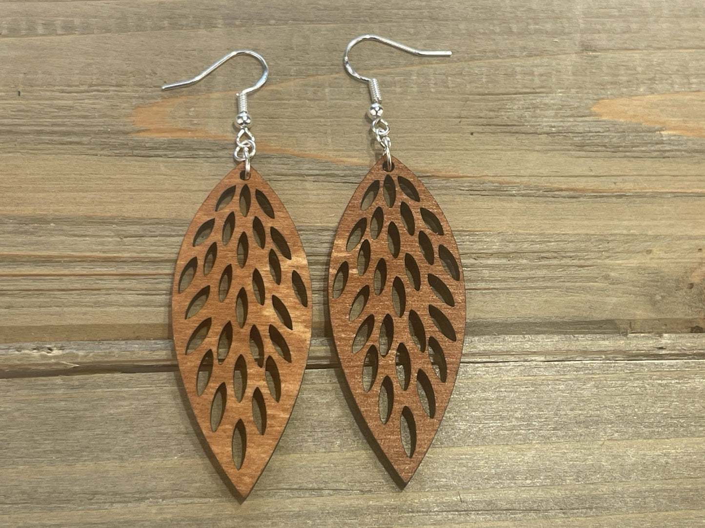 Wooden Feather Lightweight Earrings